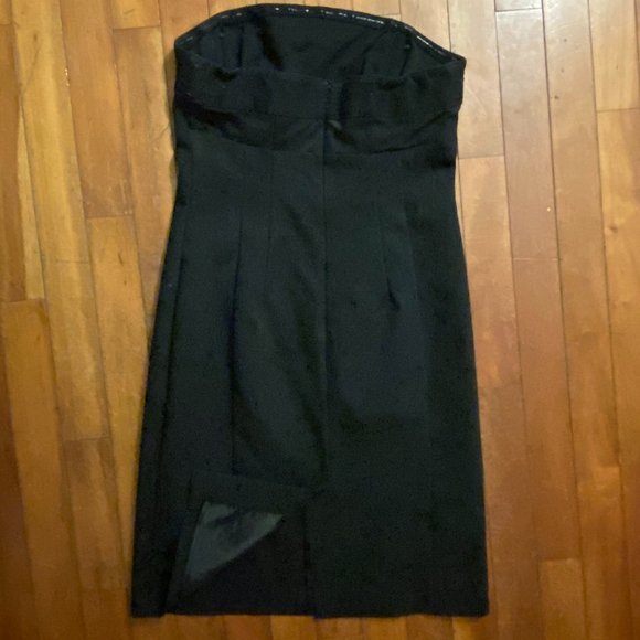 EUC Express Black Strapless Sheath Dress Sz 4 - Picture 3 of 10